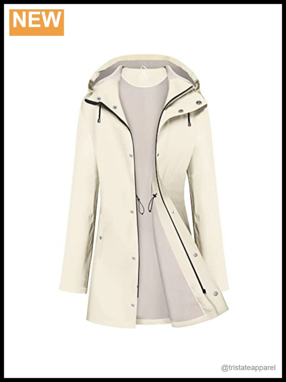 Waterproof Hooded Raincoat Long Windbreaker Trench Coat